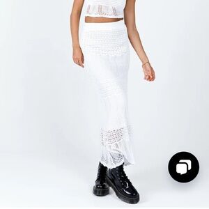 Princess Polly White Crochet Skirt
